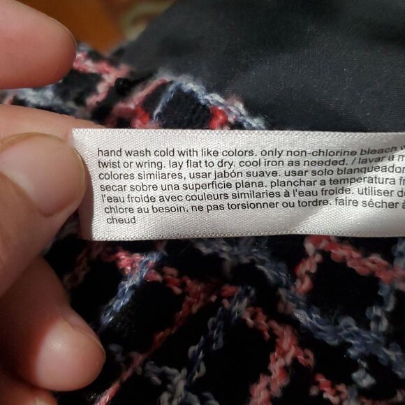 Eloquii Chic Black, Red & Blue Tweed Skirt Size 18 - Picture 11 of 13